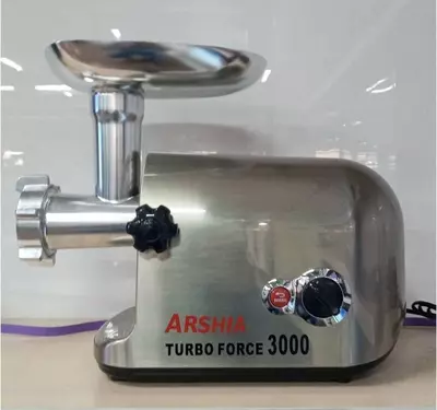 Электрическая мясорубка (нерж. сталь) "ARSIHA" AR-300-602, 3000W, реверс, система Turbo Force (Китай) Стальная