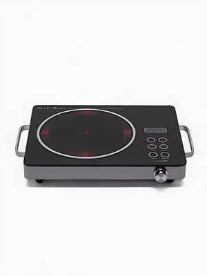 Индукционная электрическая мини-плита (сенсорная) "Samsung" S-303, 3800Вт, 4 режима, таймер (Китай) Черная/серебристая