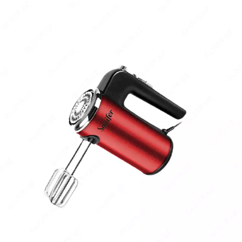 Qo'l mikseri "Sonifer" SF-7024, 400 Vt, 5 rejim, Turbo rejimi, 4 qo'shimcha (Xitoy) Qizil/qora