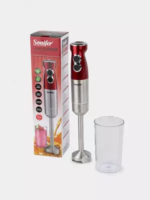 Suv osti blenderi "Sonifer" SF-8054S, 1100W, Turbo rejimi, 800 ml shisha. (Xitoy) Qizil/metall