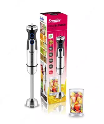 Suv osti blenderi "Sonifer" SF-8092, 1000W, Turbo rejimi, 500 ml shisha. (Xitoy) Metall/qora