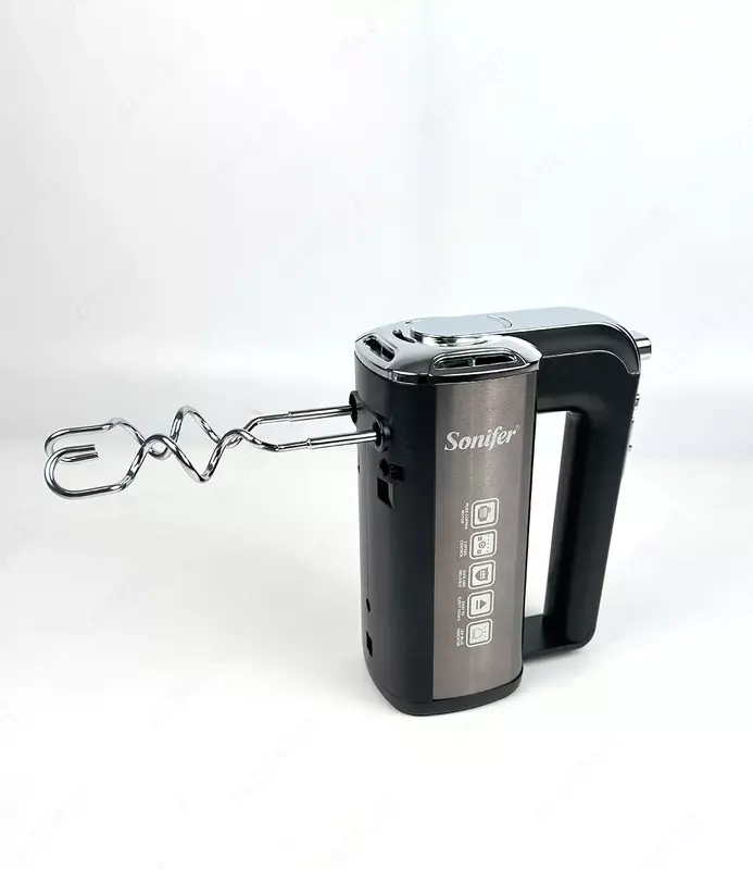 Qo'l mikseri "Sonifer" SF-7038C, 500 Vt, 5 rejim, Turbo rejimi, 4 ta qo'shimcha (Xitoy) Metallik/qora