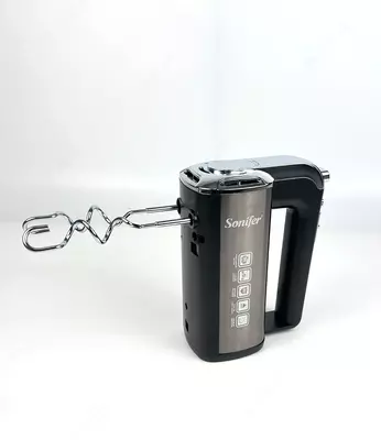 Qo'l mikseri "Sonifer" SF-7038C, 500 Vt, 5 rejim, Turbo rejimi, 4 ta qo'shimcha (Xitoy) Metallik/qora