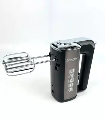 Qo'l mikseri "Sonifer" SF-7038C, 500 Vt, 5 rejim, Turbo rejimi, 4 ta qo'shimcha (Xitoy) Metallik/qora