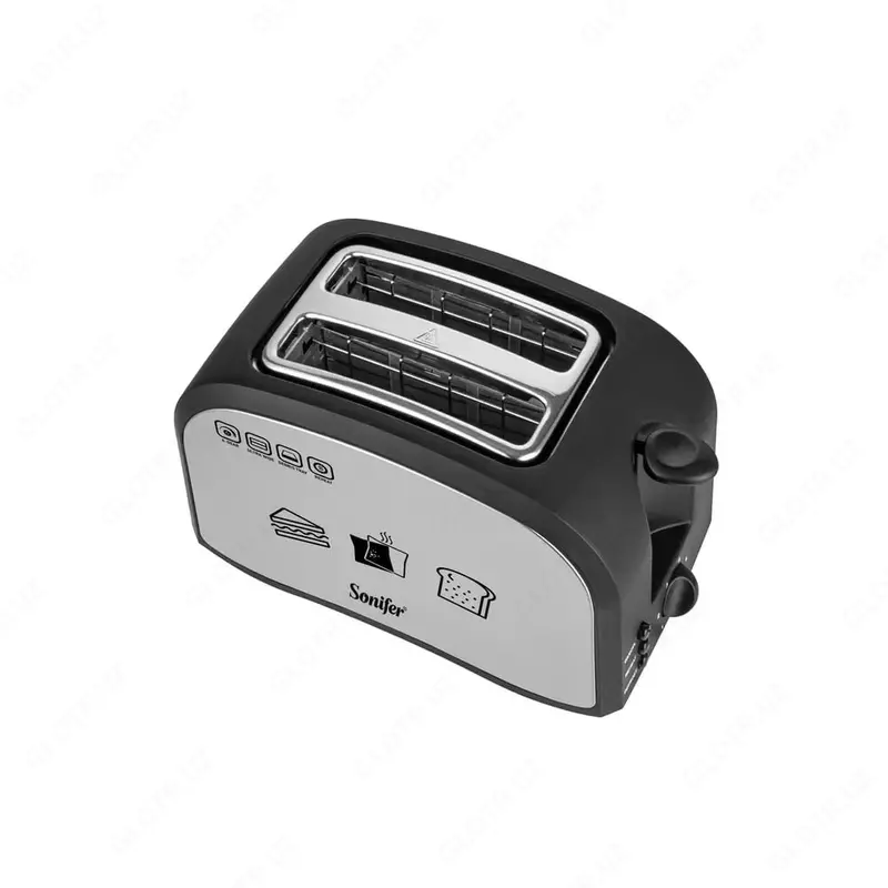 Toster "Sonifer" SF-6179, 800W, 2 ta tost (Xitoy) Kumush/qora
