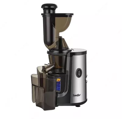 Бытовая соковыжималка (шнековая) "Sonifer" SF-5541, 2500-2700Вт, емкость 1 л. (Китай) Металлик/Черная