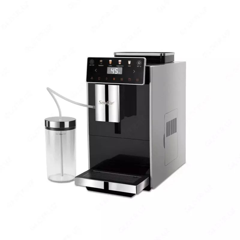 Avtomatik qahva mashinasi "Sonifer" SF-3594, 1350W, 1,2 l/600 ml, sensorli panel (Xitoy) Chelik/qora