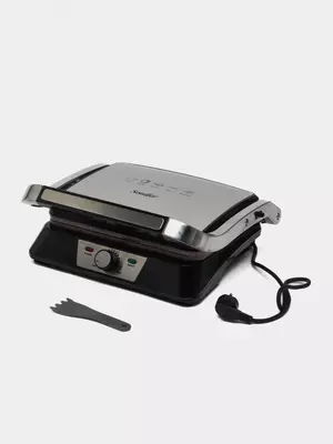 Электрогриль "Sonifer" SF-6157, 2000Вт, 4 порции, регулятор температуры (Китай) Черный/металлик