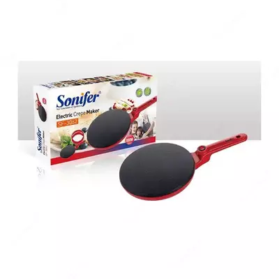 Elektr krep ishlab chiqaruvchi "Sonifer" SF-3062, 800W, d 24 sm (Xitoy) Qizil