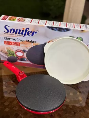 Elektr krep ishlab chiqaruvchi "Sonifer" SF-3062, 800W, d 24 sm (Xitoy) Qizil