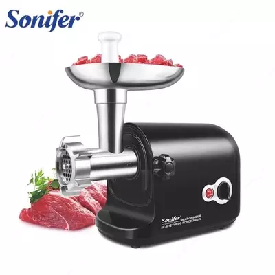 Электрическая мясорубка (пластик) "Sonifer" SF-5011, 3000W, реверс, 3 диска (Китай) Черный