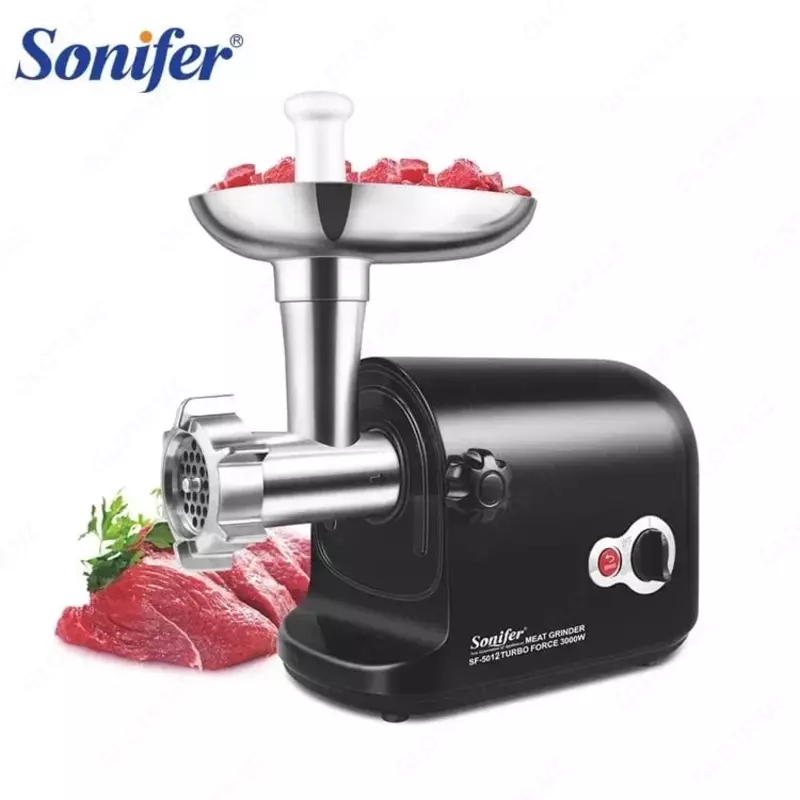 Электрическая мясорубка (пластик) "Sonifer" SF-5011, 3000W, реверс, 3 диска (Китай) Черный