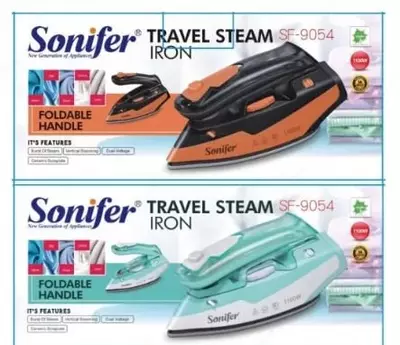 Паровой утюг (дорожный) "Sonifer" SF-9054, 1100Вт, 150 г/мин, керамическая подошва (Китай) Ассортимент