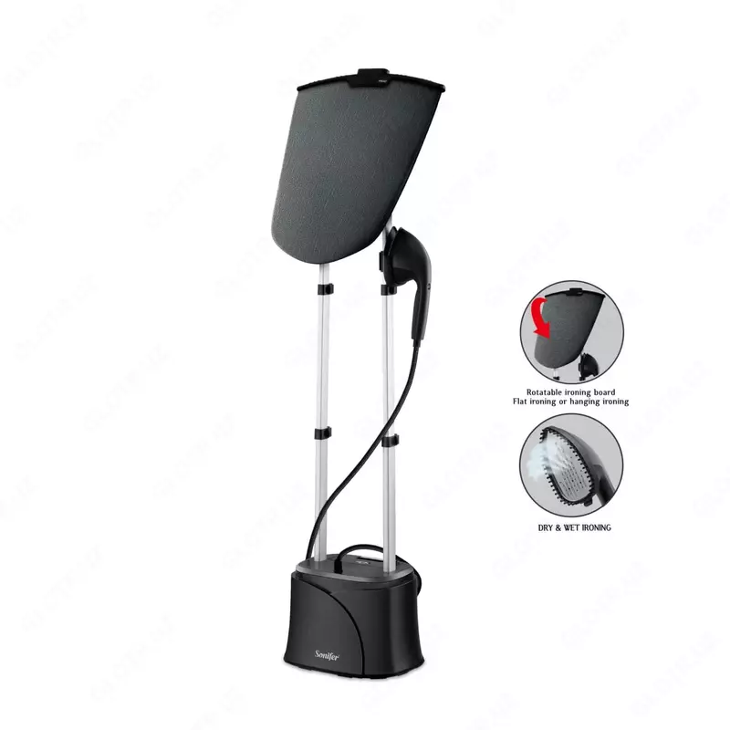 Sonifer SF-9123 maishiy kiyimlarni bug'lash mashinasi (mini taxta), 1950 Vt, 3 rejim, 2,2 L. (Xitoy) qora