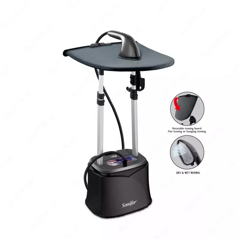Sonifer SF-9123 maishiy kiyimlarni bug'lash mashinasi (mini taxta), 1950 Vt, 3 rejim, 2,2 L. (Xitoy) qora