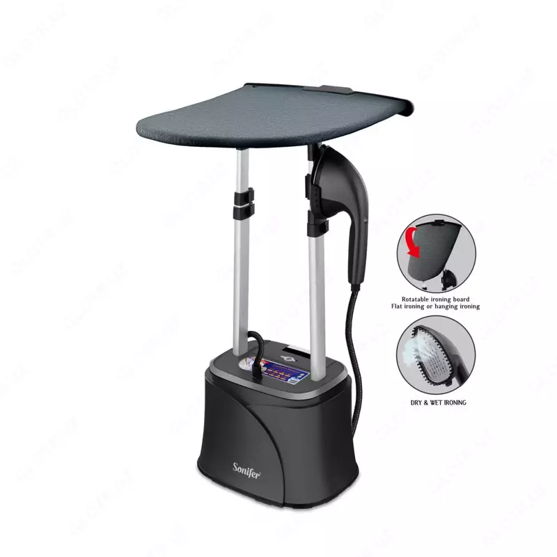 Sonifer SF-9123 maishiy kiyimlarni bug'lash mashinasi (mini taxta), 1950 Vt, 3 rejim, 2,2 L. (Xitoy) qora