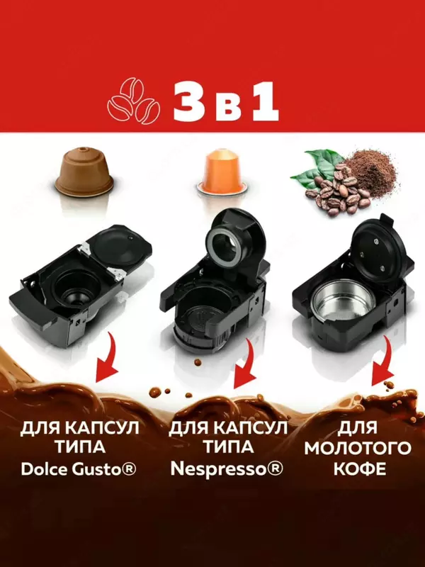 Автоматическая кофемашина (капсульная) 3 в 1 "SONIFER" SF-3539, 1450Вт, 600 мл (Китай) Белая/черная