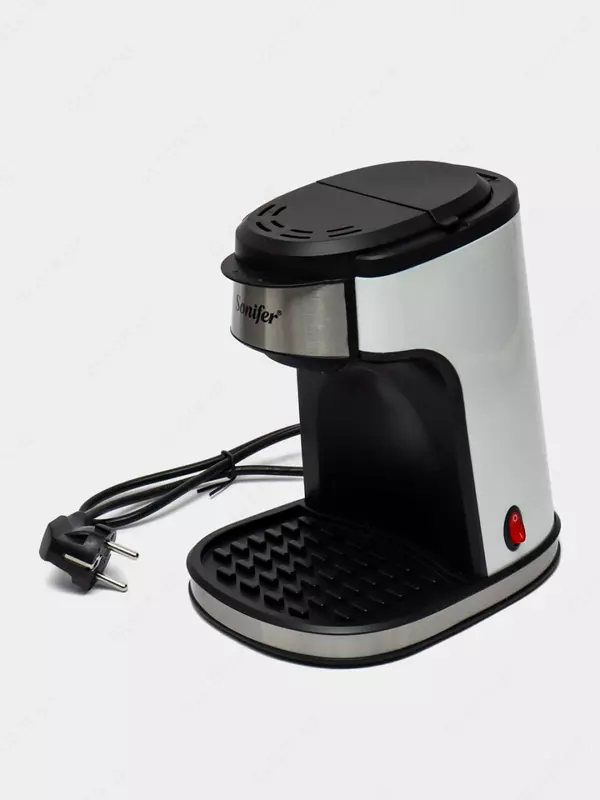 Avtomatik kofe mashinasi (tomchilatib) "SONIFER" SF-3540, 1350W, 240 ml (Xitoy) Metallik/qora