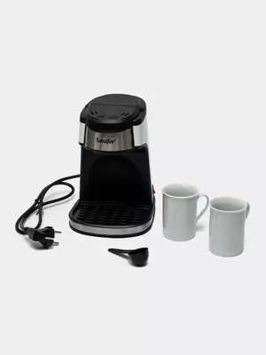 Avtomatik kofe mashinasi (tomchilatib) "SONIFER" SF-3540, 1350W, 240 ml (Xitoy) Metallik/qora