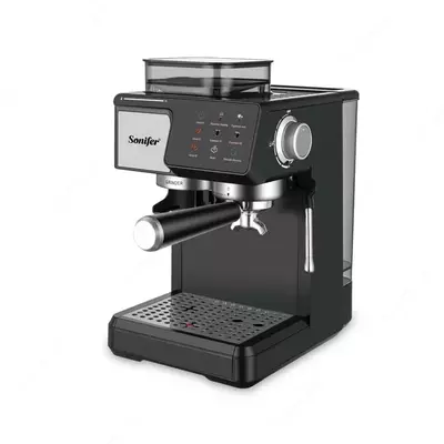 Автоматическая кофеварка с кофемолкой 2 в 1 "Sonifer" SF-3589, 1350Вт, 1.8 л (Китай) Металлик/черная