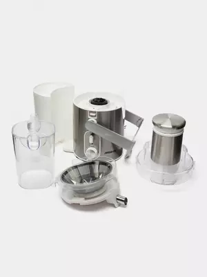 Бытовая соковыжималка (центробежная) "Arshia" AS2308-701, 1000Вт, 6 режимов, 1200/1500 мл. (Китай) Металлик/Белая