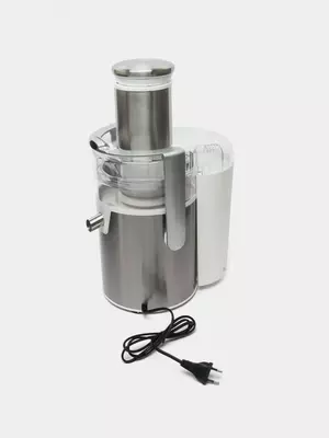 Бытовая соковыжималка (центробежная) "Arshia" AS2308-701, 1000Вт, 6 режимов, 1200/1500 мл. (Китай) Металлик/Белая