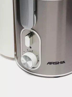 Бытовая соковыжималка (центробежная) "Arshia" AS2308-701, 1000Вт, 6 режимов, 1200/1500 мл. (Китай) Металлик/Белая