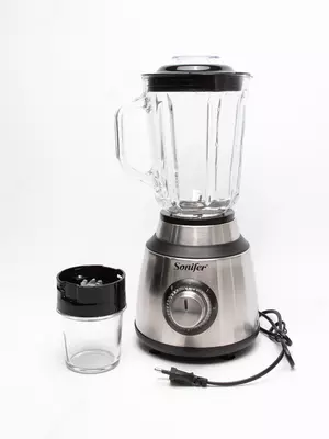 Блендер и кофемолка 2 в 1 "Sonifer" SF-8097, 600Вт, 2 скорости, кувшин 1.5 л. (Китай) Черный/серебристый