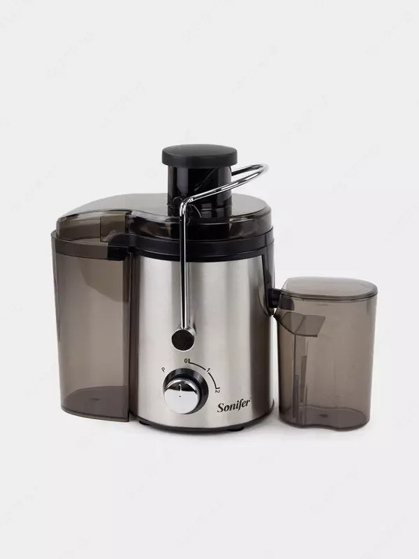 Бытовая соковыжималка (центробежная) "Sonifer" SF-5530, 400Вт, 2 скорости, 500/1000 мл. (Китай) Металлик/Черная