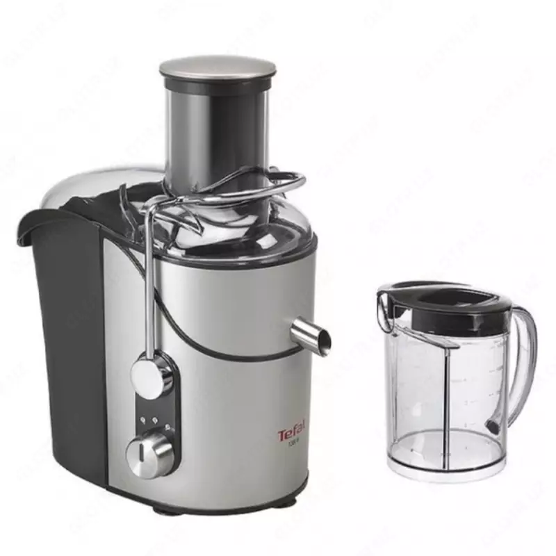 Бытовая соковыжималка (центробежная) "Tefal" TF-5089, 1200Вт, 2 скорости, 800 мл. (Франция) Металлик/Черная