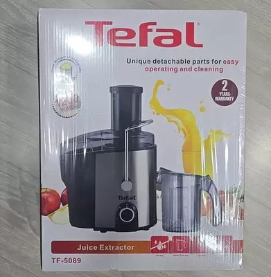 Бытовая соковыжималка (центробежная) "Tefal" TF-5089, 1200Вт, 2 скорости, 800 мл. (Франция) Металлик/Черная