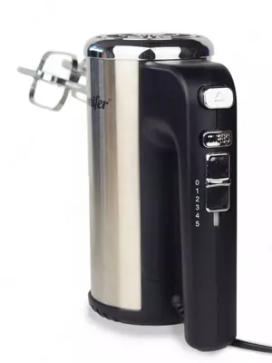 Ручной миксер (подставка) "Sonifer" SF-7021, 300 Вт, 5 режимов, Турбо режим, 4 насадки (Китай) Металлик/черный