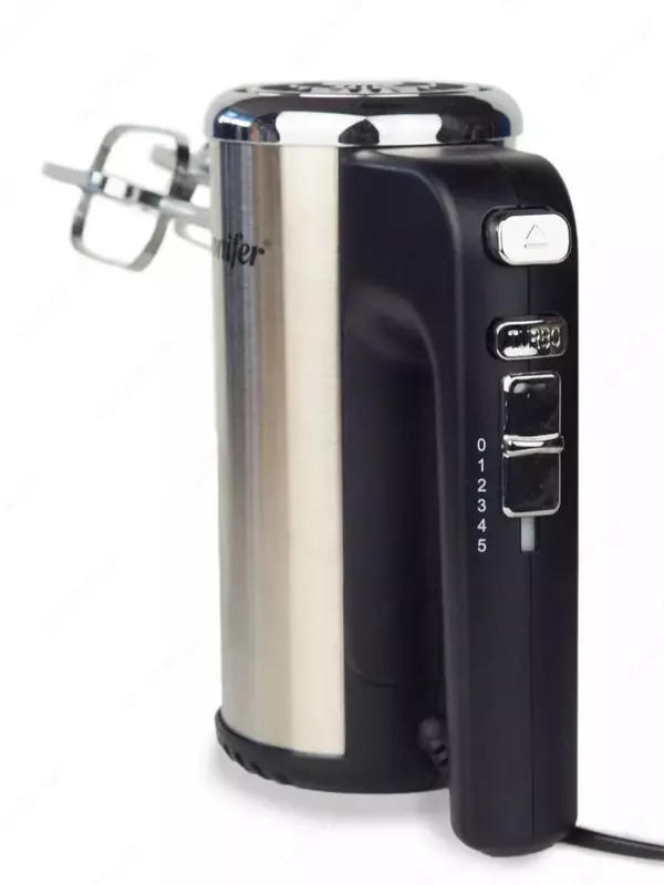 Ручной миксер (подставка) "Sonifer" SF-7021, 300 Вт, 5 режимов, Турбо режим, 4 насадки (Китай) Металлик/черный