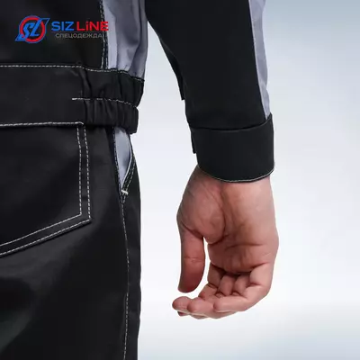 Спецодежда Костюм Дельф Премиум куртка/брюки (тк.смесовая 240г) черный голубой - Спецодежда и Сиз от SizLine