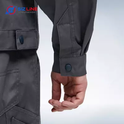 ARKADA kostyumi (aralash mato, 240 g/m²) Kurtka / Yarim kombinezon, to‘q kulrang / bordo rangda.