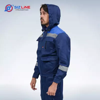 Titan-2 SOP kostyumi kaputli (aralashtirilgan mato, 210) kurtka/kombinezonlar, toʻq koʻk.