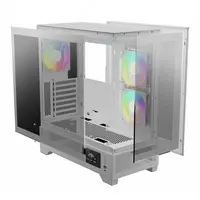 с 3 ARGB PWM вентиляторами и стеклянной панелью (Белый)
