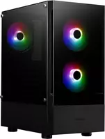 PWM вентиляторами и стеклянной панелью (Черный)