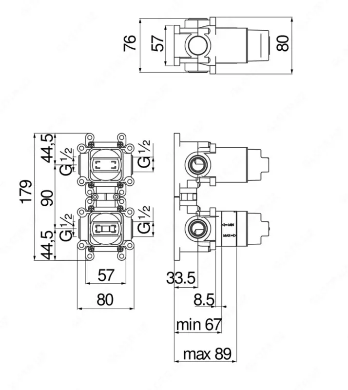 Встраиваемый механизм смесителя для ванны Nobili - 2 260 438.9 сум