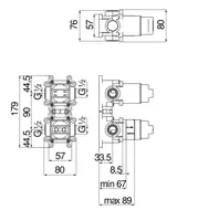 Встраиваемый механизм смесителя для ванны Nobili - 2 260 438.9 сум