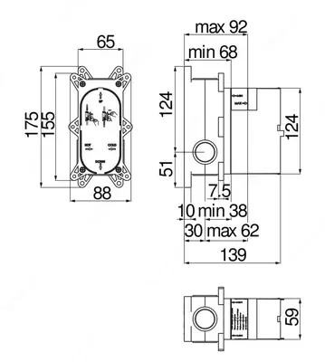 Короб для внутренней части встраиваемого смесителя Nobili На 2 потребителя - 948 564.5 сум / шт.