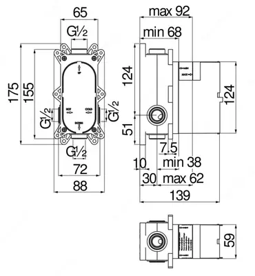 Ikki iste'molchi uchun o'rnatilgan mikserning ichki qismi uchun Nobili Box - 1 912 083.1 so'm / dona
