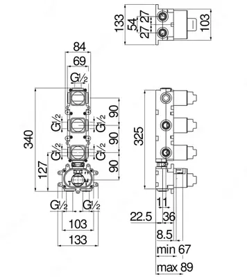 O'rnatilgan Nobili hammom mikserining ichki qismi uchun quti 3 funktsiyaga mo'ljallangan - 4 471 907.5 so'm / dona