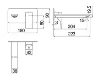 O'rnatilgan lavabo mikseri Nobili Seven (tashqi qismi) Chrome 204 mm - 4 307 919.4 so'm