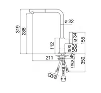 Yagona tutqichli mikser Nobili Flag Chrome - 4 431 778.6 so'm