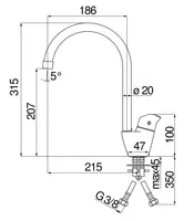 Baland oshxona krani Nobili Blues Chrome - 1 457 426.1 so'm