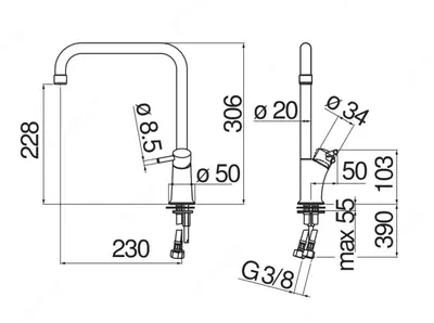 Высокий смеситель для кухни Nobili Cuci Chrome - 1 251 225.3 сум / шт.