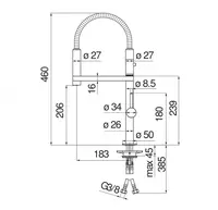 Yagona tutqichli oshxona mikseri Nobili Move Diamond smoke PVD - 11 475 835 so'm