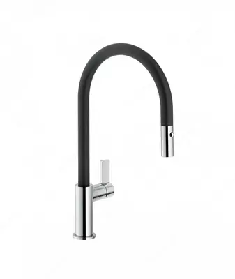 Высокий смеситель для кухни с вытяжным шлангом Nobili Flag Velvet black