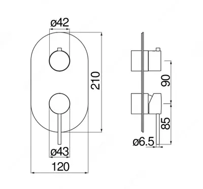 Nobili Velis Chrome 2 ta chiqish joyi bilan yashirin mikser - 5 825 016.3 so'm / dona
